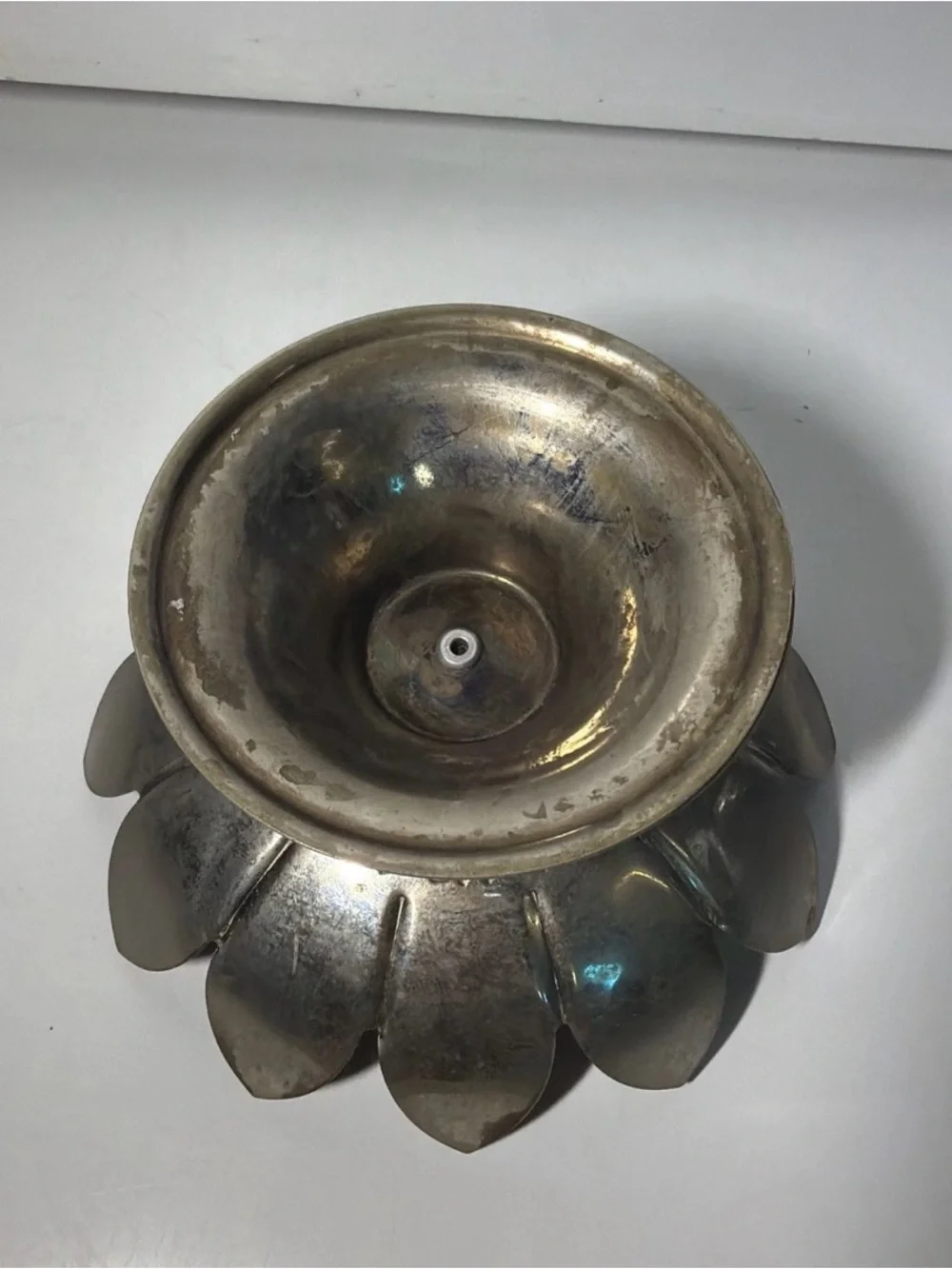 Brass Lotus Candle Holder - Gold Tone